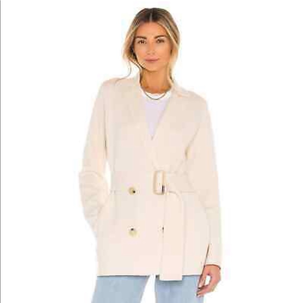 NWT Vince Belted Cashmere Merino Wool Sweater Coat Cardigan Cream